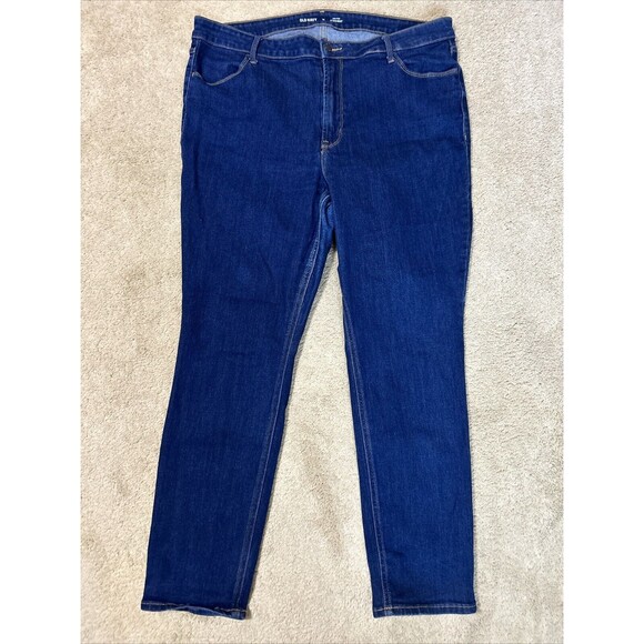 Old Navy Denim - Women's Old Navy Jeans 18 Blue High Rise Straight Leg Rockstar Slim Fit Pants